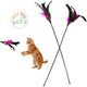 Long Feather Cat Play Stick Rod Teaser Toy 50cm